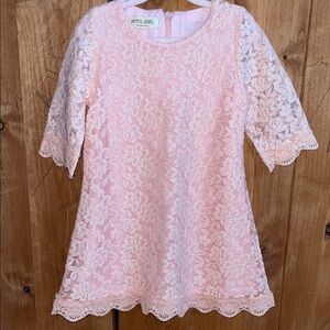 Pink Girl’s Lace Toddler size 2TDress with slip.